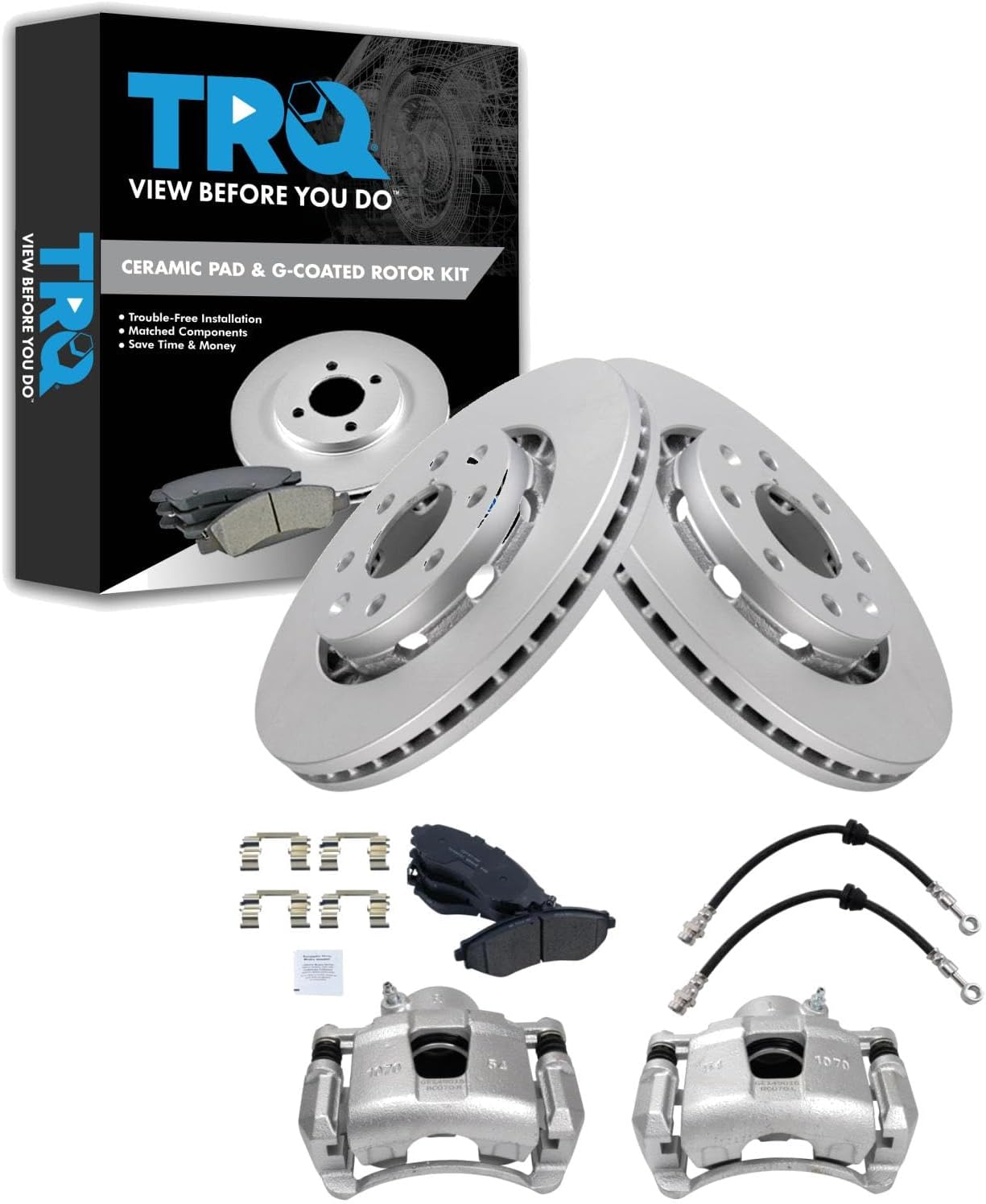 TRQ Front Brake Pad & Rotor Kit Compatible with 2004-2011 Chevrolet Aveo Aveo5 2009 Pontiac G3