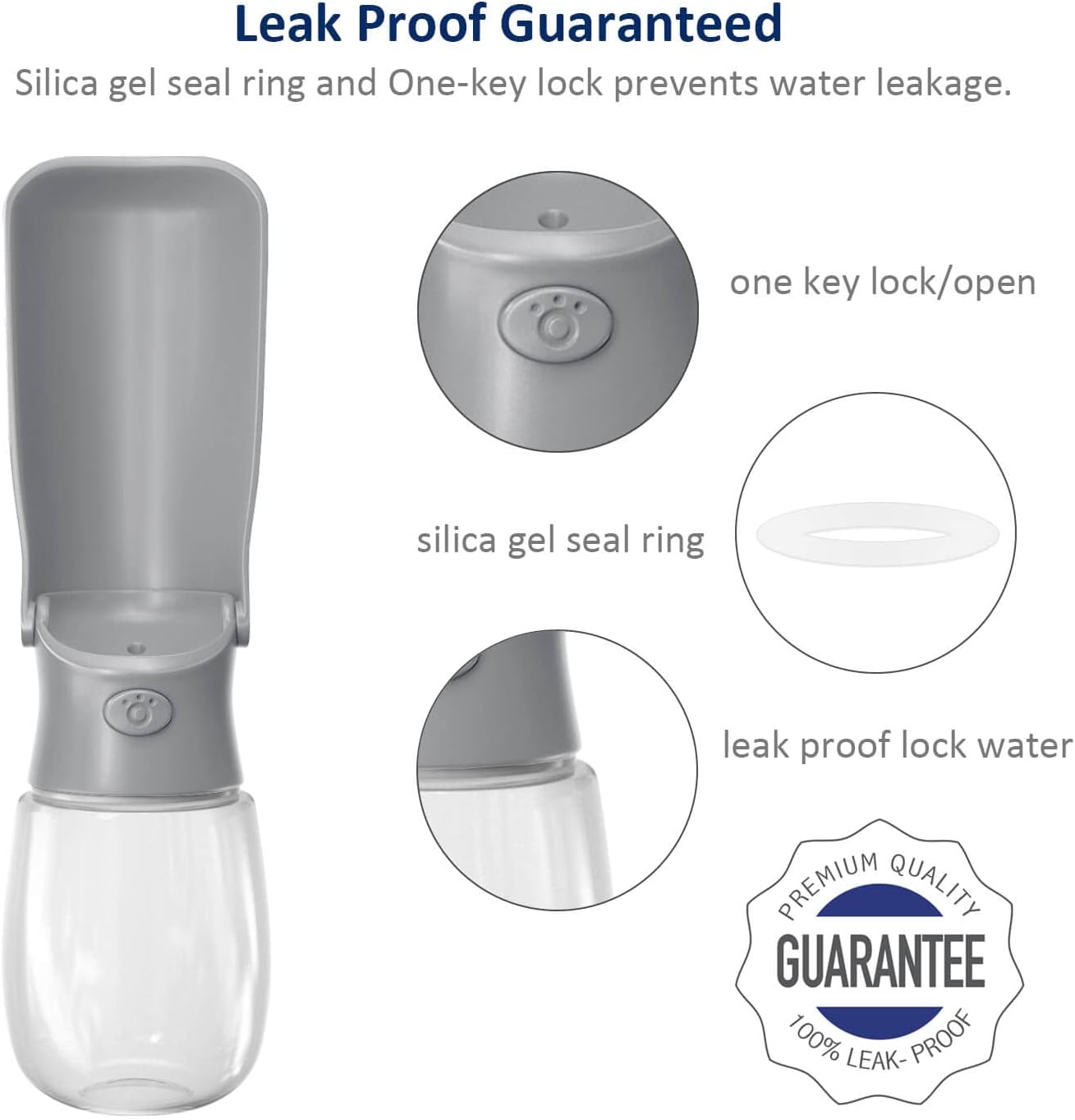 WePet Botella de agua plegable portátil para perros, dispensador de agua para cachorros con alimentador para beber, 12 onzas, resistente a altas