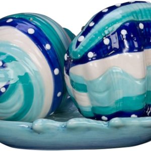 Beachcombers Cerámica Shell Sal Y Pimienta Azul Beachcombers Cerámica Shell Sal Y Pimienta Azul