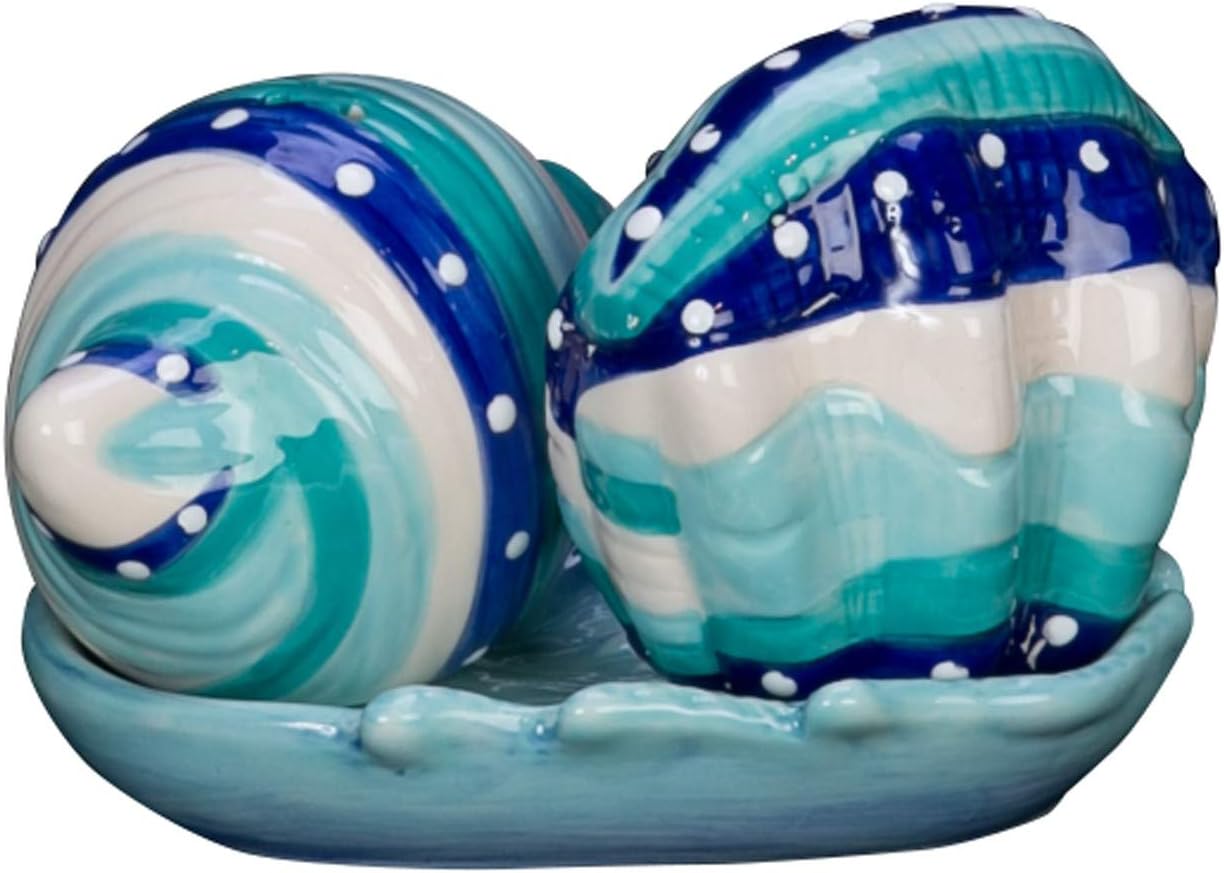 Beachcombers Cerámica Shell Sal Y Pimienta Azul