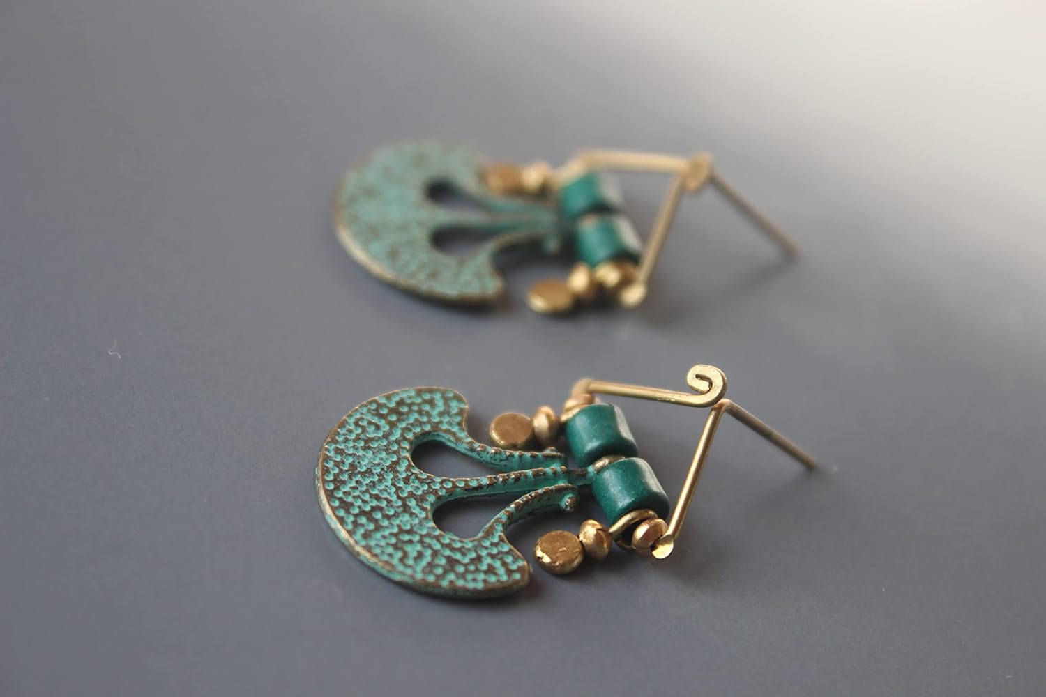 Persian tribal earrings for women Handmade turquoise boho earrings Turkish jewelry Gift for her