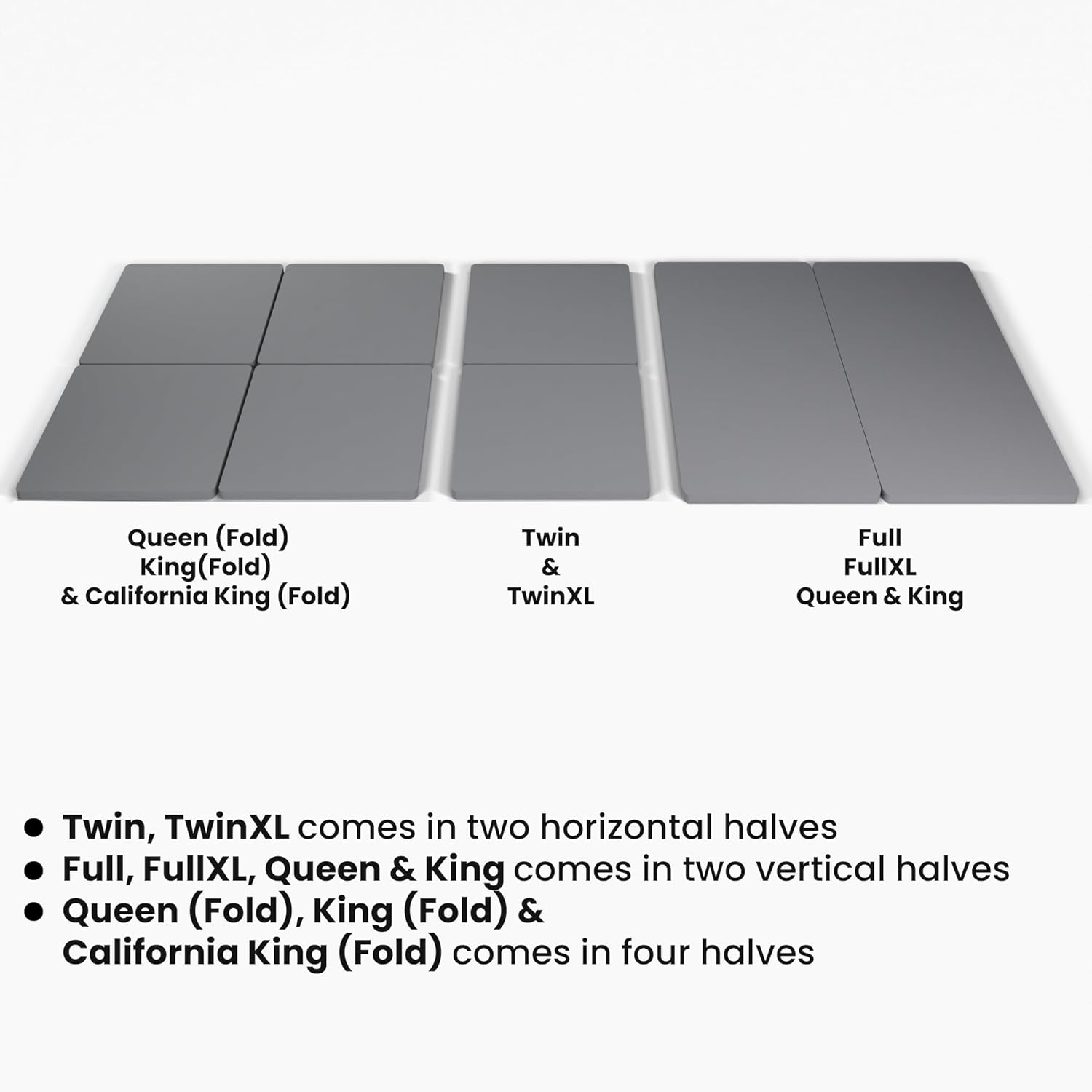 Greaton, Tabla dividida de 1.5 pulgadas para colchónsoporte de cama, totalmente montada, comodidad y apoyo mejorados, individual XL, gris
