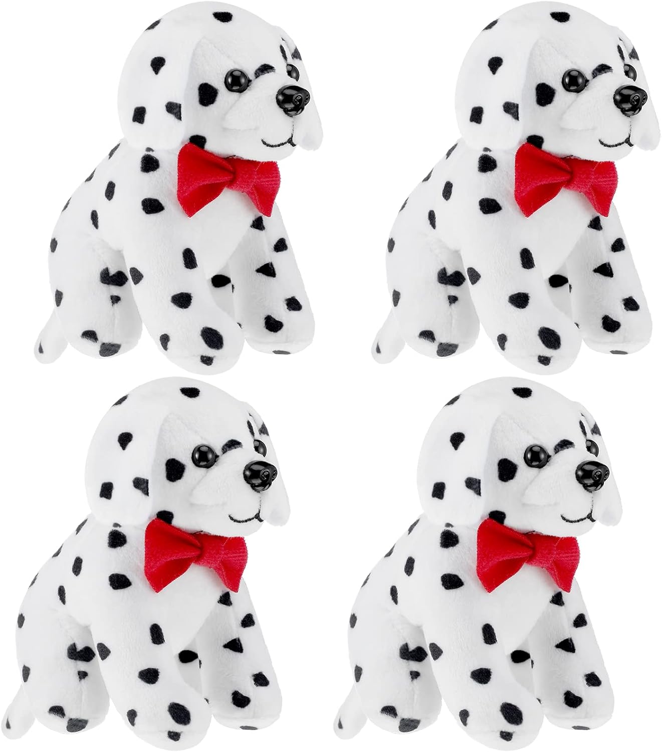 Kathfly 4 piezas de peluche de Halloween para perro, dálmata, perro dálmata, perro de peluche manchado, cachorro de peluche sentado, juguete de