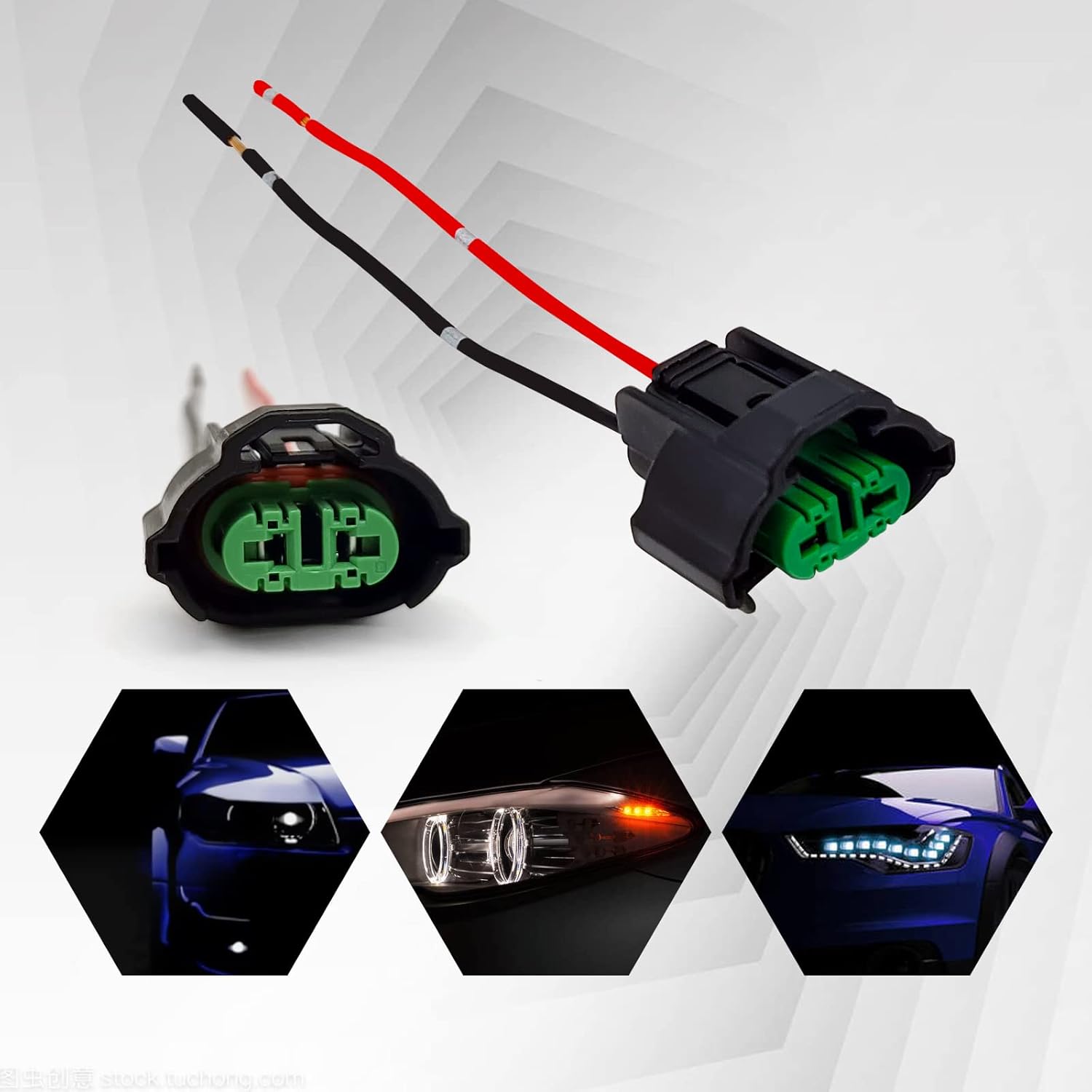 Adaptadores femeninos Arnés de cableado compatible con faros de luz antiniebla OEM H11H8 Adaptador hembra Enchufes de arnés de cableado con coletas