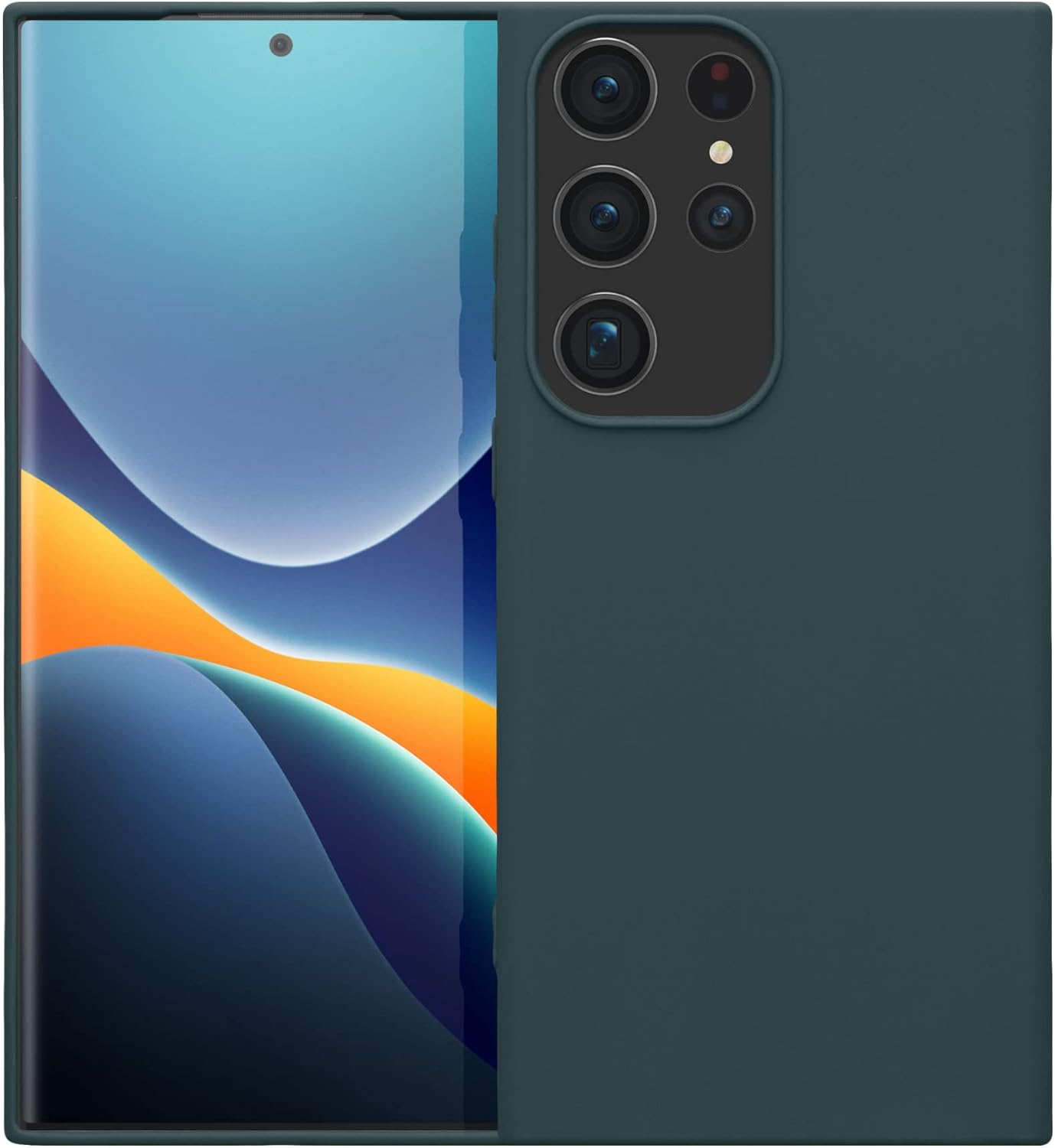 kwmobile Funda compatible con Samsung Galaxy S23 Ultra – Funda protectora de silicona TPU suave y delgada – Pizarra oscura