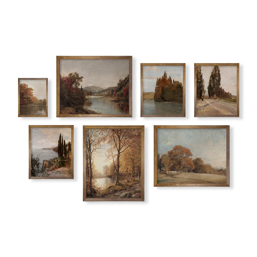Rustic Large 11×14 Gallery of 6 Farmhouse Wall Art Decor – Boho Art Deco Bathroom – French Country Kitchen Print Posters – Neutral Aesthetic Vintage