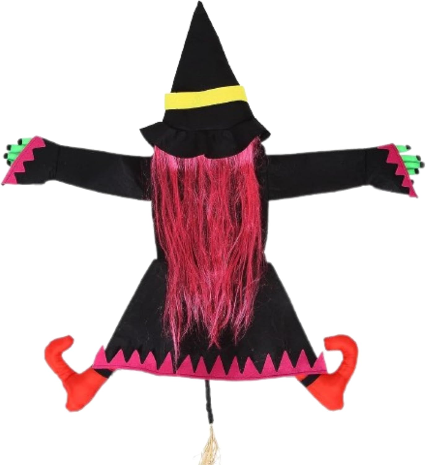 Gran bruja que se estrella en el árbol, decoraciones de Halloween al aire libre, accesorios de bruja estrellada, accesorios para colgar, decoración