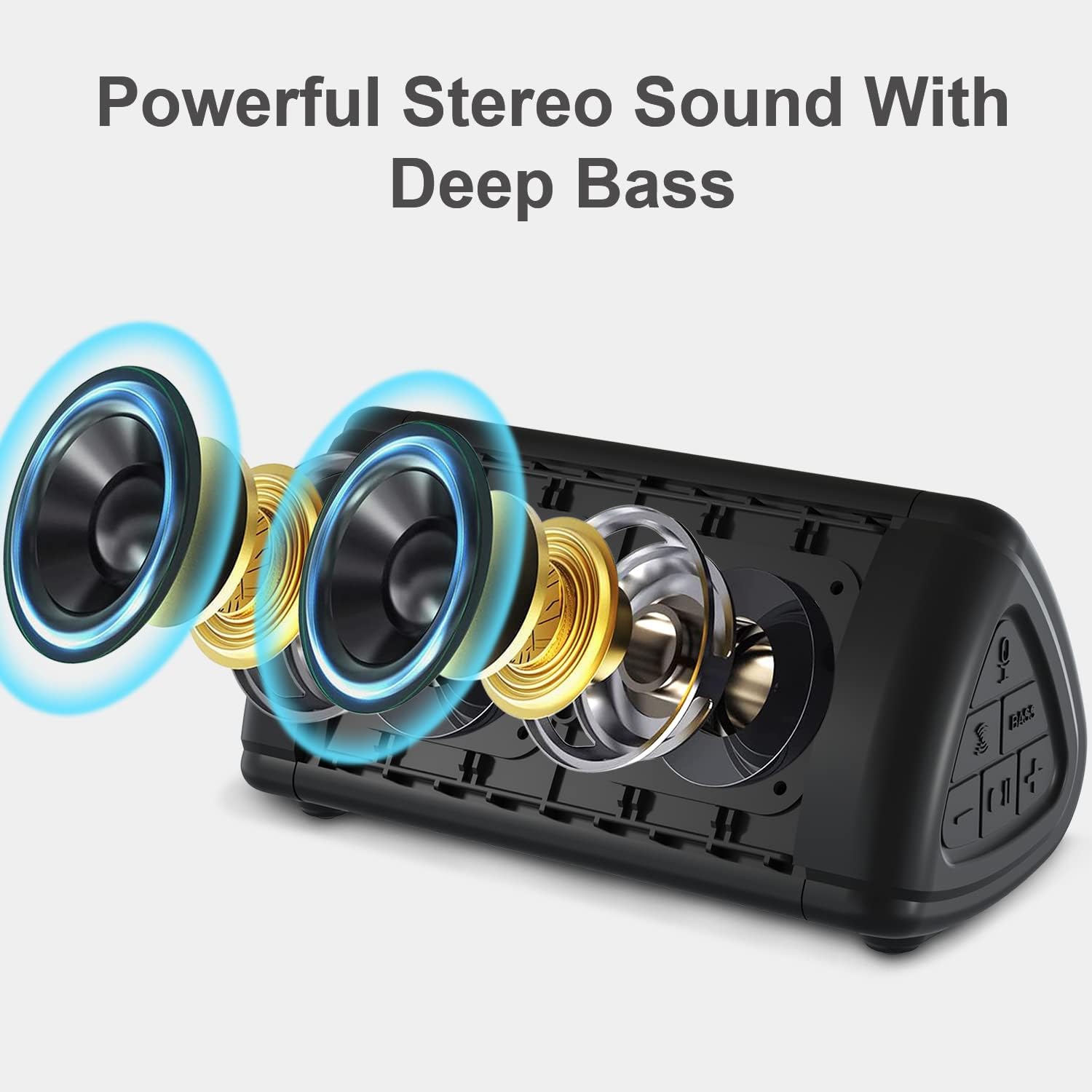 Prosonic BT3 – Altavoz Bluetooth inalámbrico portátil con sonido estéreo de 10 W y refuerzo de graves – Sonido rico y graves intensos – Bluetooth