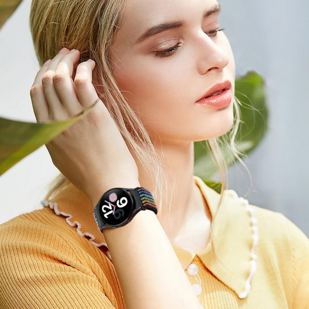 Correa de nailon compatible con Samsung Galaxy Watch 654 de 1.575 pulgadas, 1.732 pulgadas, Watch 6 Classic de 1.654 pulgadas, 1.732 pulgadas, Watch