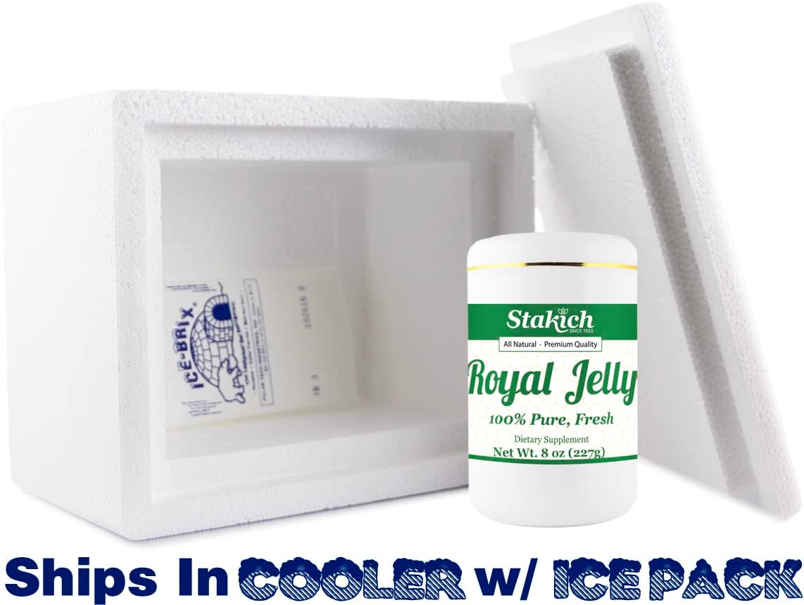 Stakich Fresh Royal Jelly pura, totalmente natural, sin aditivos, saboresconservantes añadidos, 8 onzas (8.01 oz)