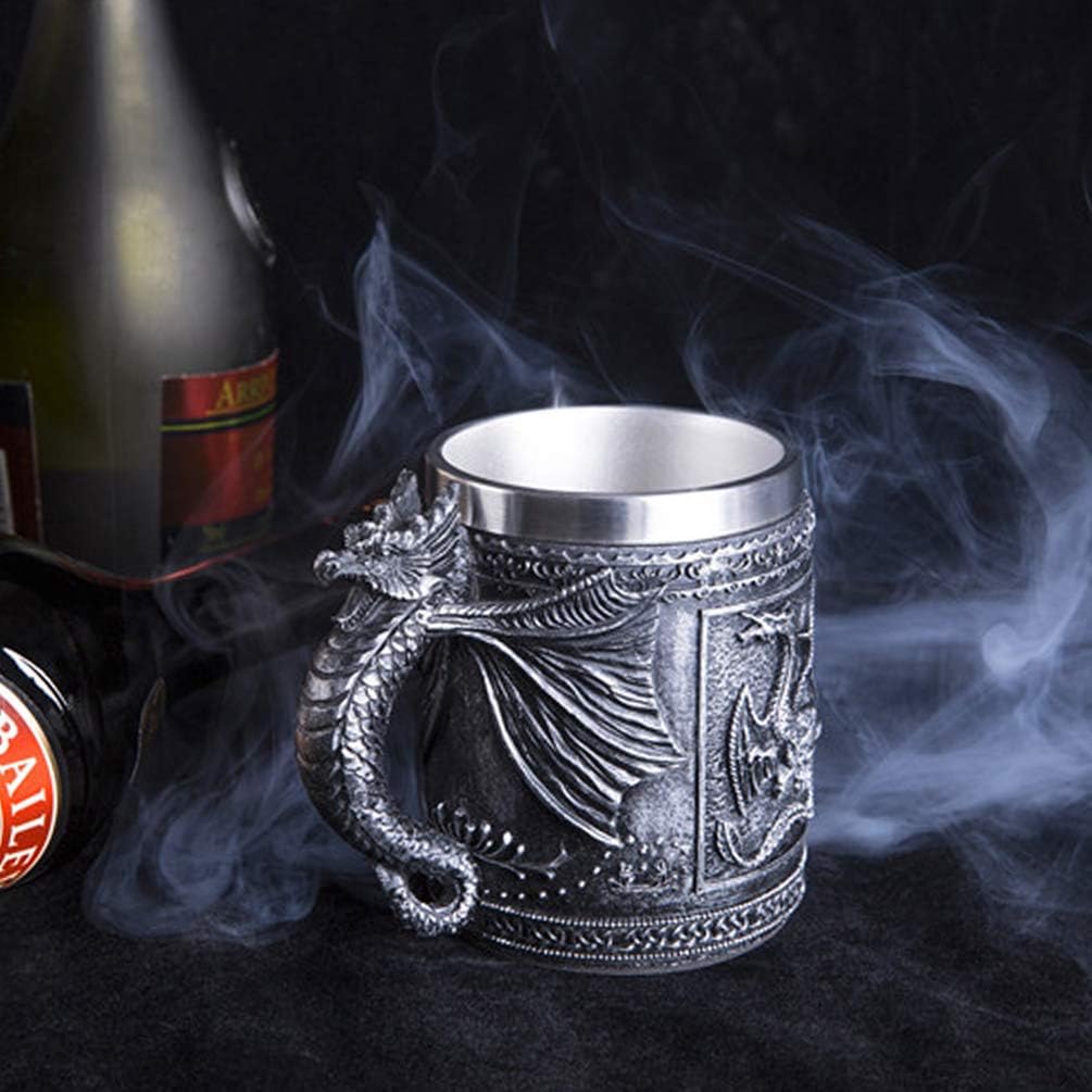 Taza medieval GOT Dragon DD Game of Thrones Merchandise Beer Steins Viking Tankard Taza de café de acero inoxidable para coleccionista de dragones - Imagen 5