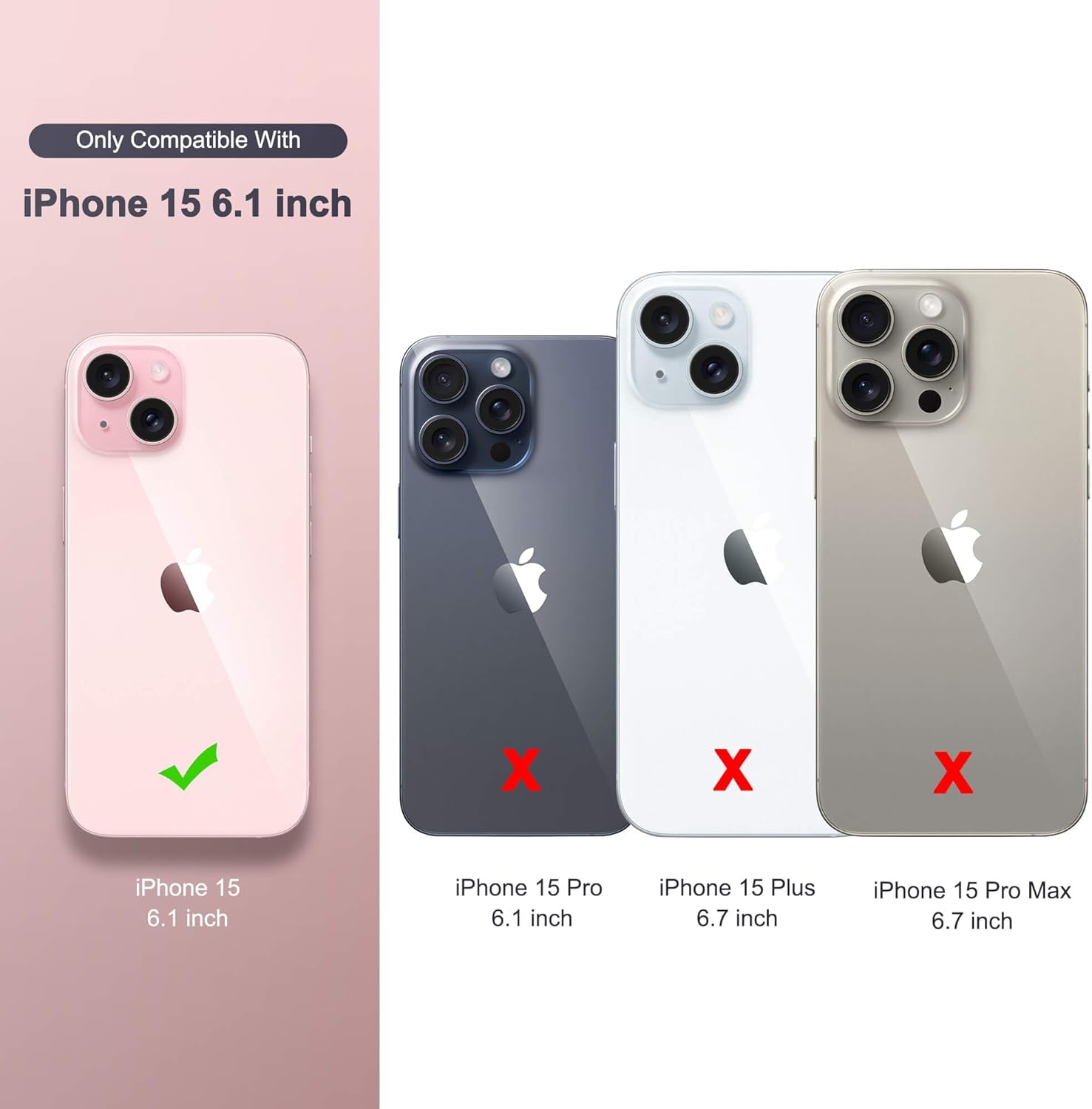 ULAK Funda de piel sintética de alta calidad compatible con iPhone 15 con tarjetero y función atril para iPhone 15 2023 de 6.1 pulgadas, mármol