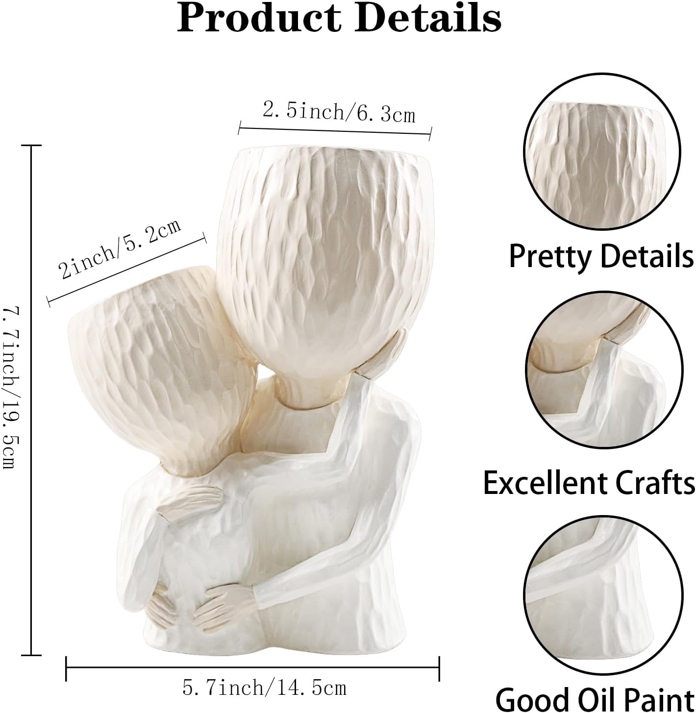 Macetero de cabeza para plantas de interior, macetas de cara para exteriores, accesorios para plantas de exterior, macetas suculentas con agujero de