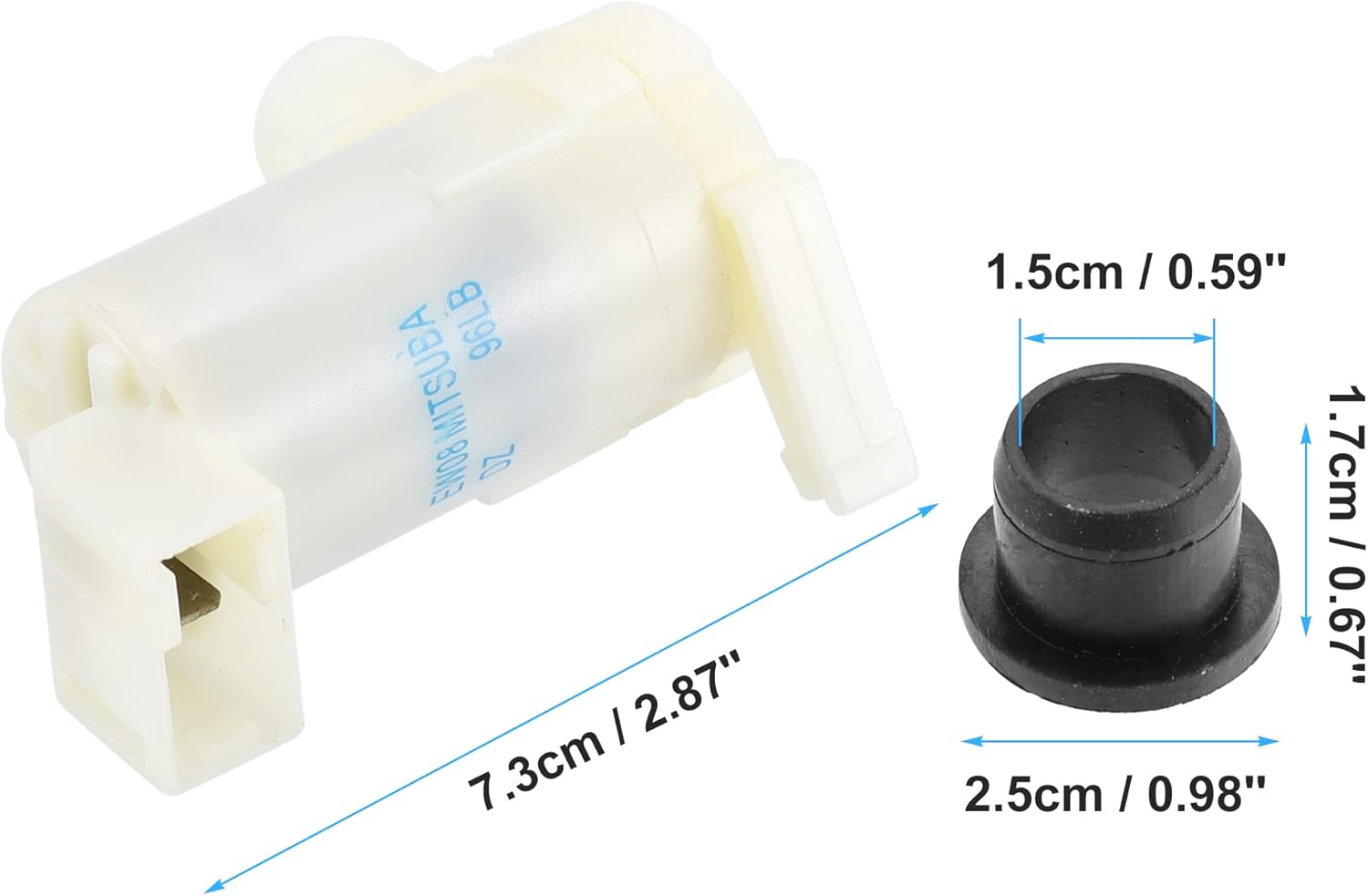 ACROPIX Bomba de motor para lavadora de parabrisas con ojal para base Nissan 200SX, paquete de 1, color negro
