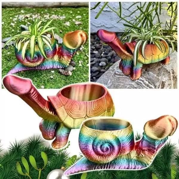 Macetero de tortuga, maceta de figuras de tortuga, maceta de tortuga, maceta de pene, macetas de jardín de resina para suculentas, maceta de bonsái,