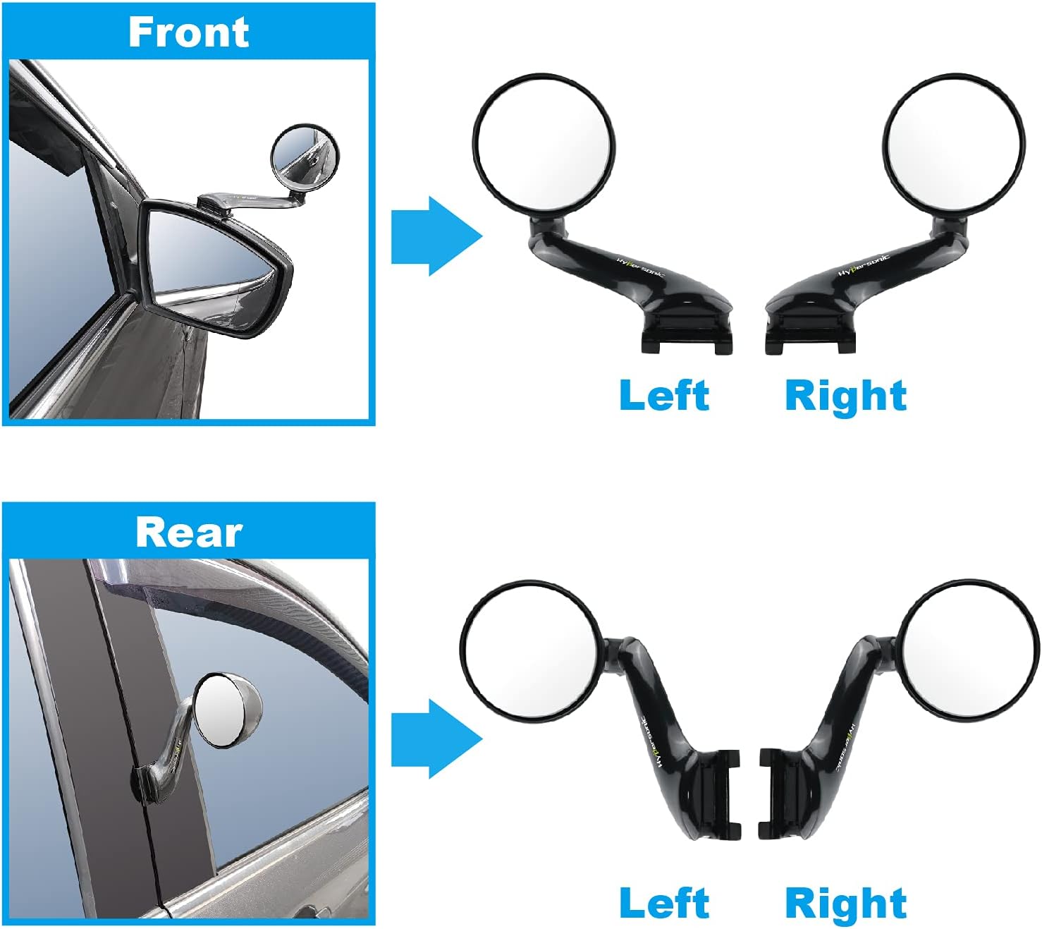 Espejo retrovisor ancho para automóvil, espejo retrovisor ajustable, espejo de punto ciego, espejos laterales exteriores para auto, espejos