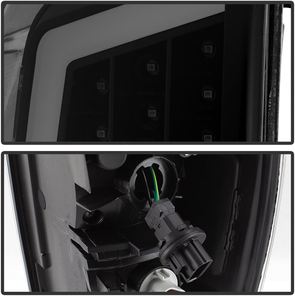 ACANII – Para Toyota Tacoma 2016-2023, tubo de luz LED completo, luces traseras ahumadas, color negro, lámparas de freno, lado del conductor y del