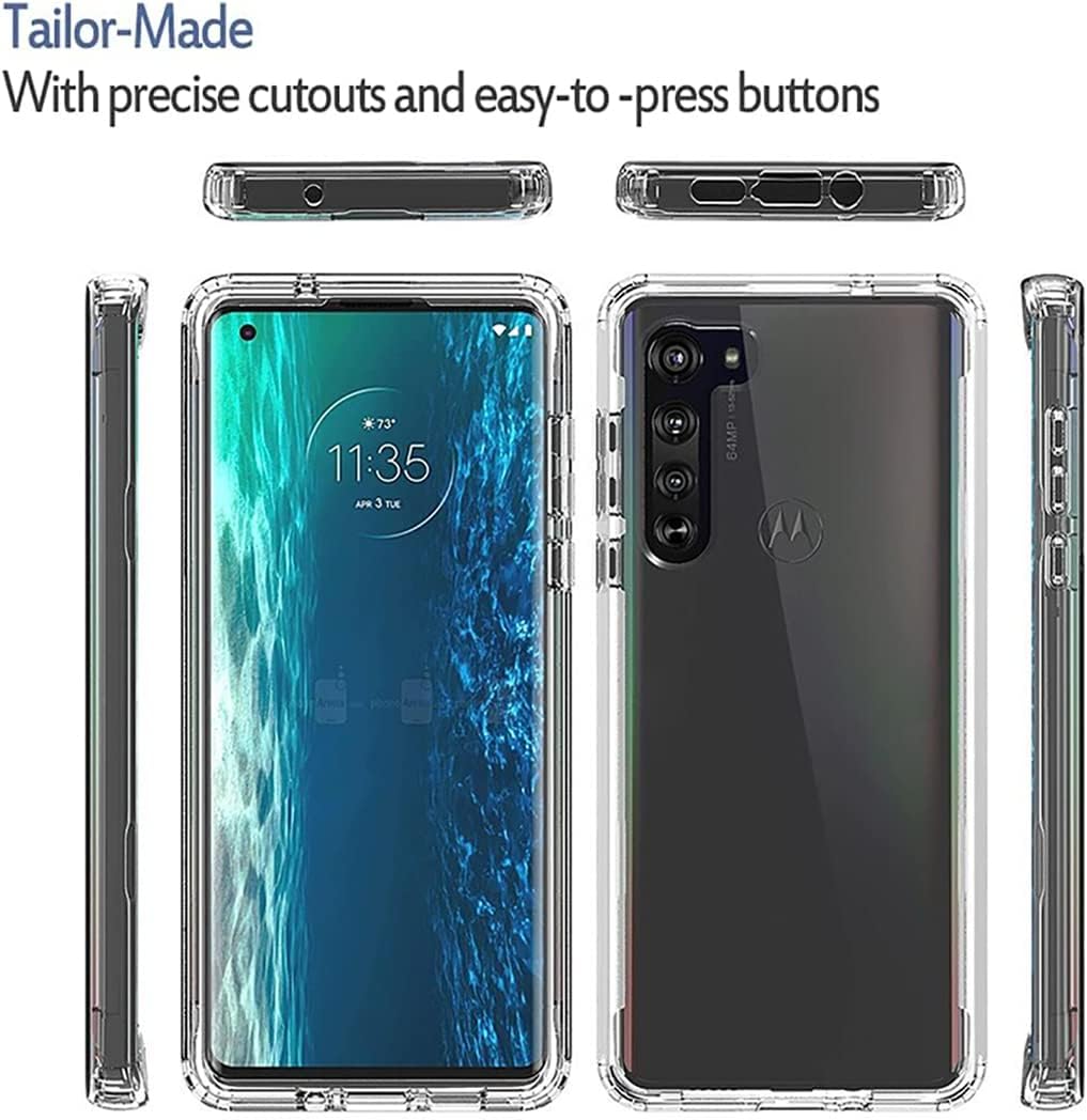 Vavies Compatible con Moto Edge CaseMoto Edge 5G 2020 XT2063-2, cuerpo completo, a prueba de golpes, transparente, flexible, funda protectora para