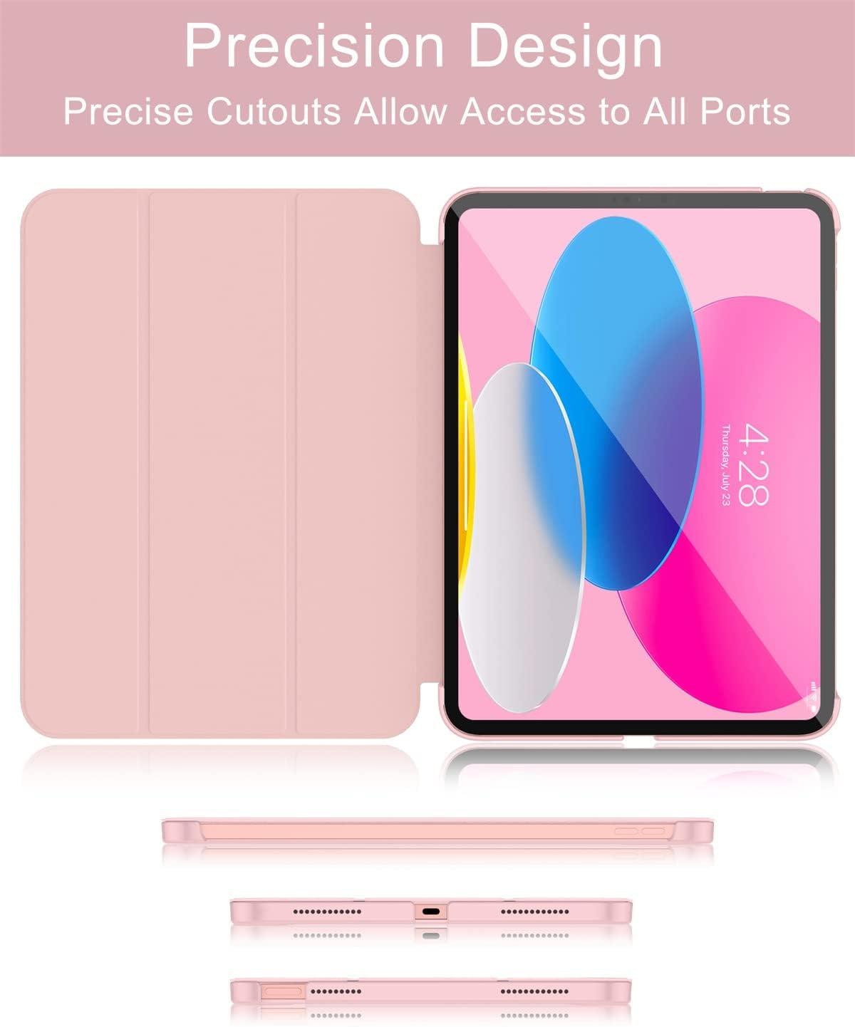 Soke Funda para iPad de 10.9 pulgadas (10.9 pulgadas, 2022)  Smart Cover Auto WakeSleep + Slim Trifold Stand, Carcasa Trasera Protectora Premium