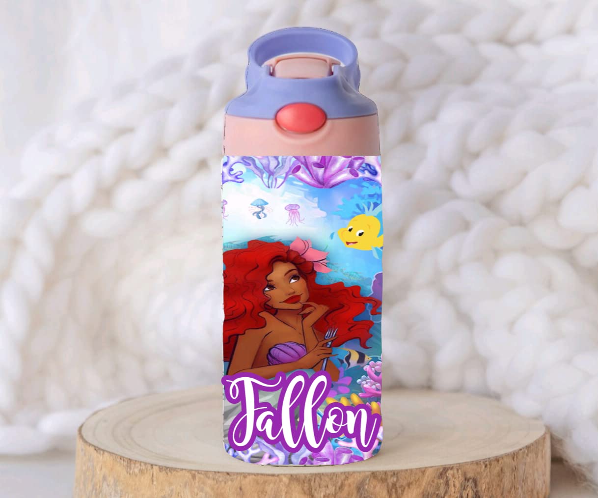 Customized Mermaid Sippy Cup Black Girl Magic Bottle with Handles Leak Proof  BPA Free Personalized Cup Add Name