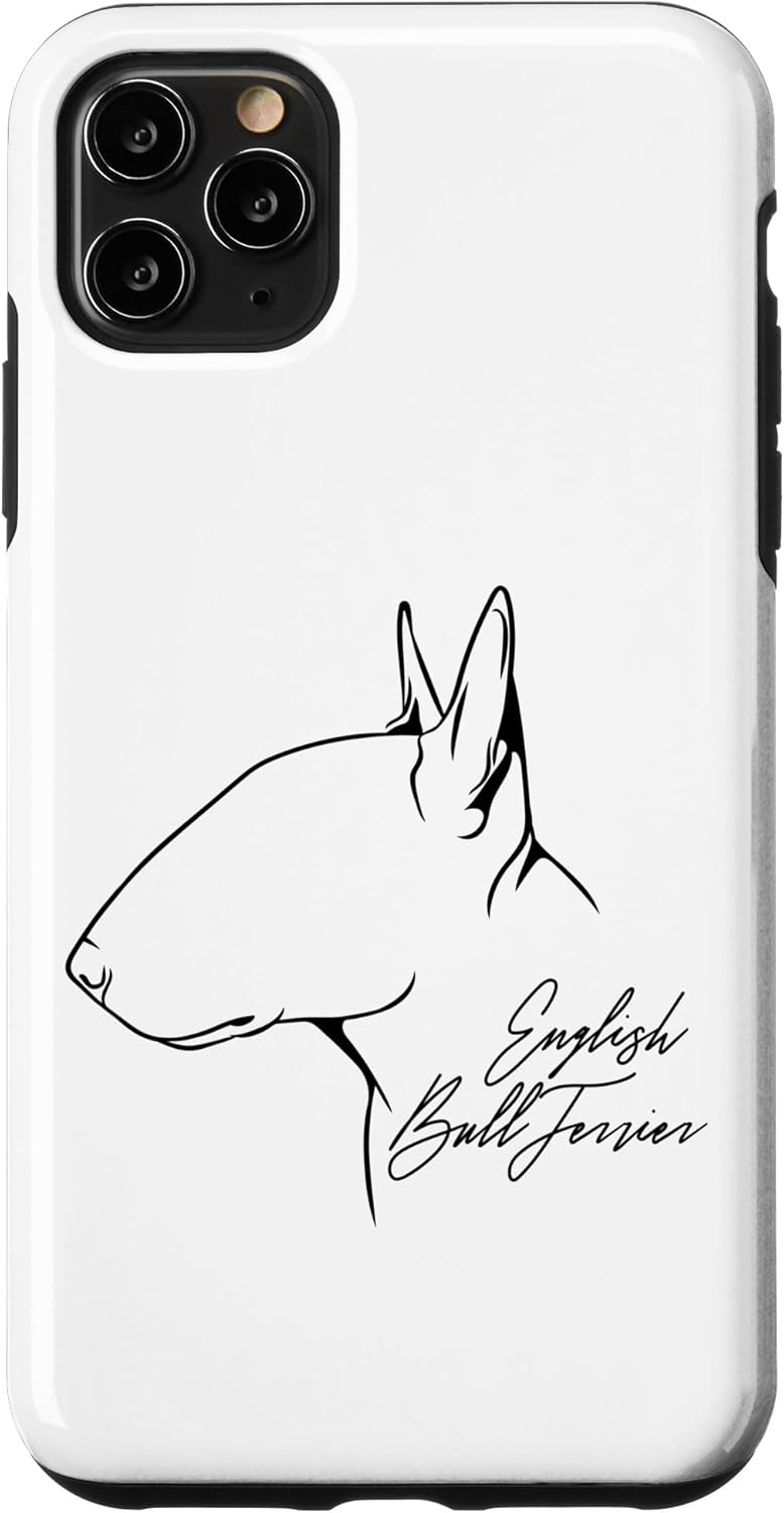 Funda para iPhone 11 Pro Max Orgullosa Inglés Bull Terrier Perfil Perro Mamá Perro