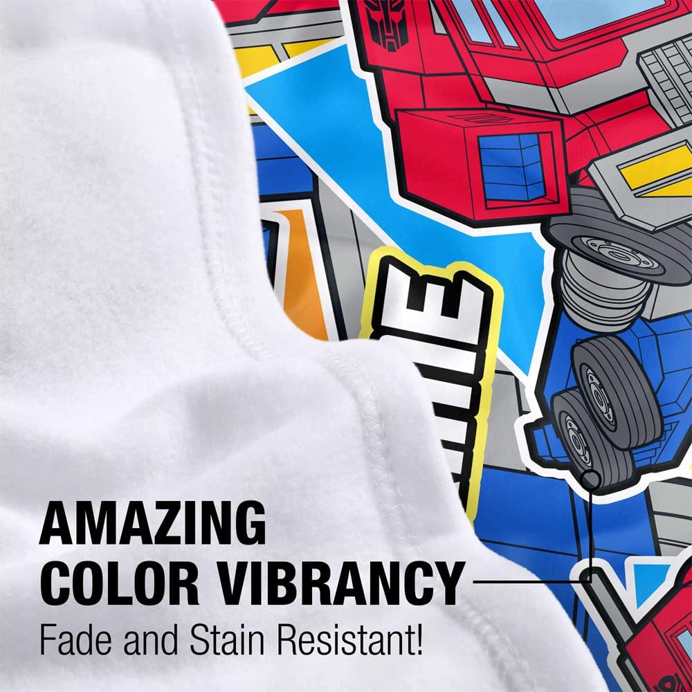 LOGOVISION Manta Transformers, 36 x 58 pulgadas, Optimus Prime Transform Fleece Blanket