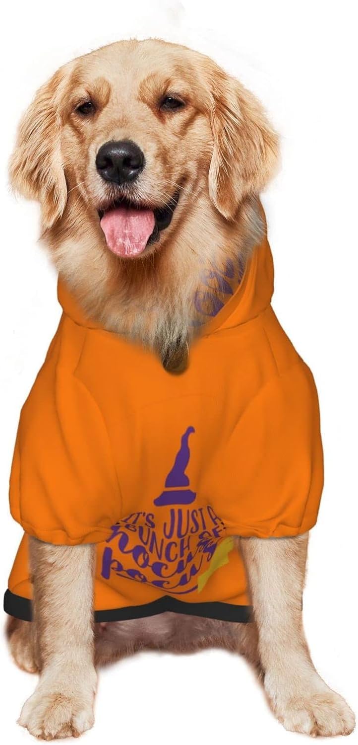 Ropa para perros de Halloween Hocus Pocus, sudadera con capucha para cachorros, suave, cómoda, cálida, transpirable, con sombrero y bolsillo para