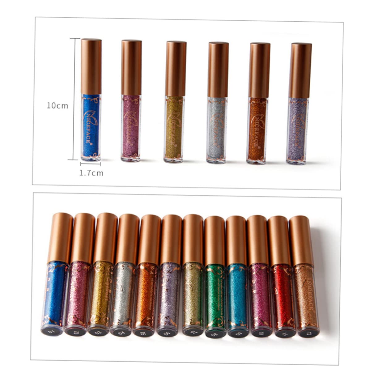Delineador de ojos líquido metálico con purpurina, sombra de ojos líquida, delineador de ojos líquido, lápices de colores, sombra de ojos líquida