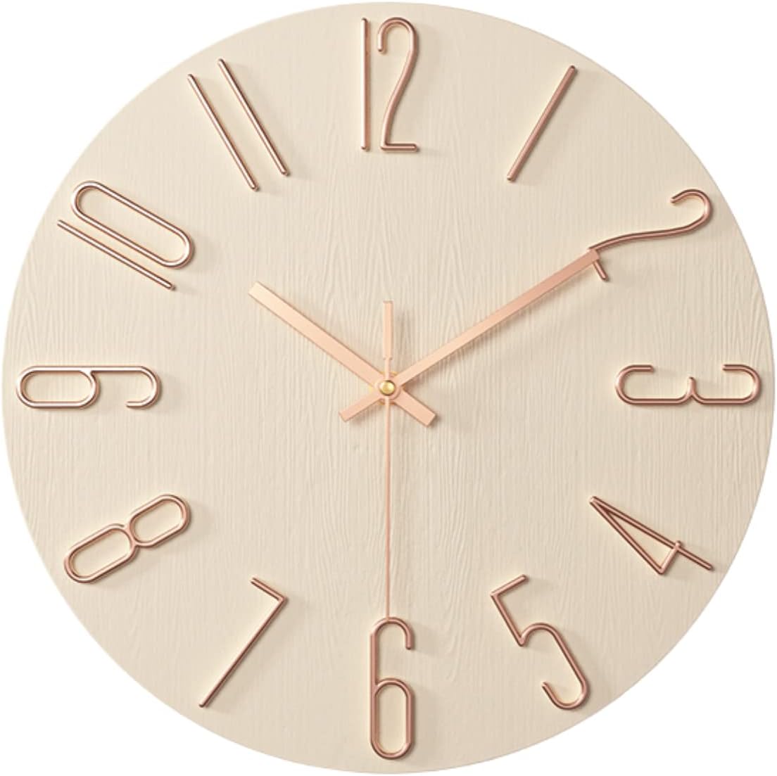 Reloj de pared – Reloj de pared moderno minimalista de 12 pulgadas para sala de estar, 3D, gran número, fácil de leer, reloj de pared decorativo sin