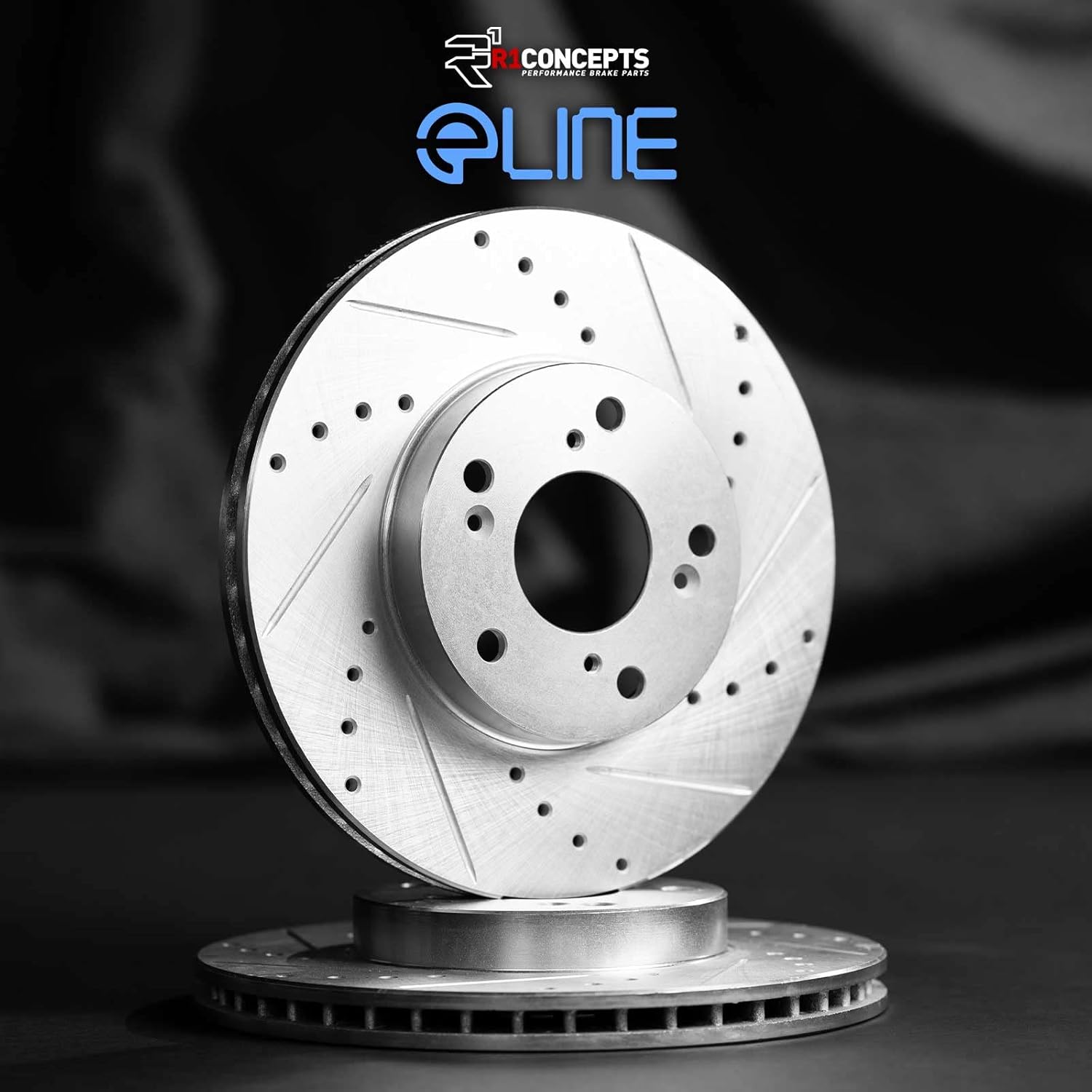 R1 Concepts Kit de rotor de freno delantero  Rotores de freno  Disco de freno  Perforado y ranurado WGPN1-40062