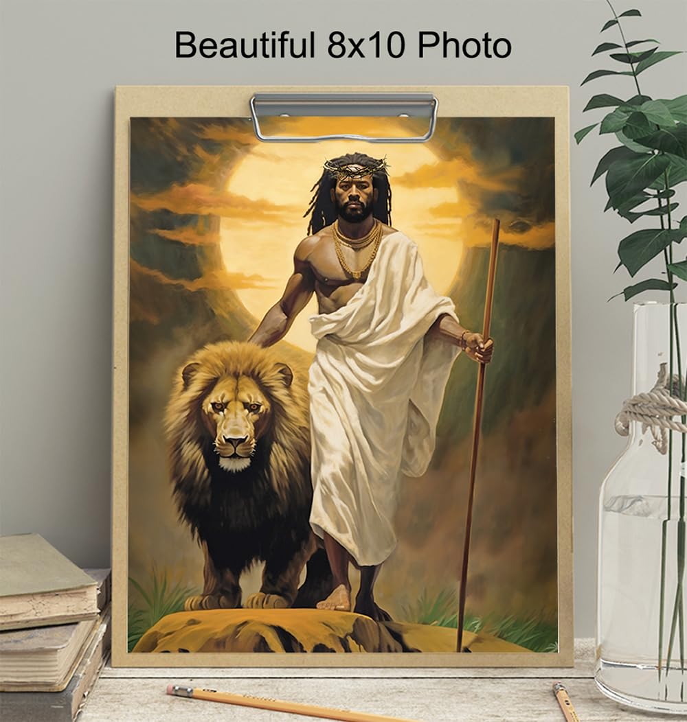 African American Art, Jesus Poster for Black Man – Inspiring Christian Gifts for African Americans, Black Men, Black women – Religious Wall Art –