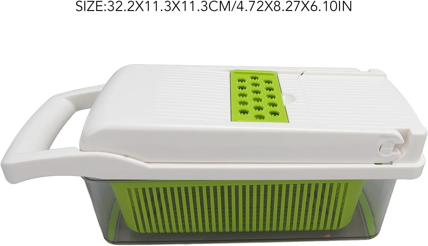 Todo en picador de verduras, rebanador de verduras y rallador de queso, picador de verduras de cebolla C Food C, utensilios de cocina con pelador,