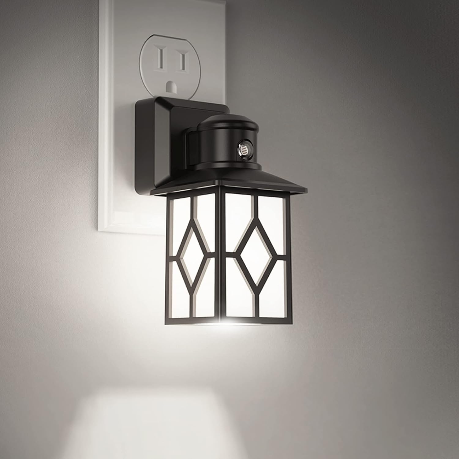 LOHAS – Luz nocturna enchufable, paquete de 2 luces nocturnas decorativas enchufables a la pared, luz del atardecer al amanecer, luz diurna 5000 K,
