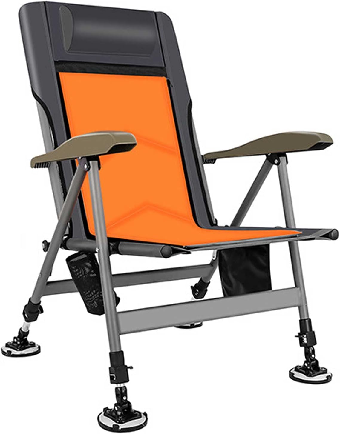 TEmkin Silla reclinable, silla de pesca portátil, asiento de camping plegable, sillón fuerte, respaldo ajustable, disponible en todas las