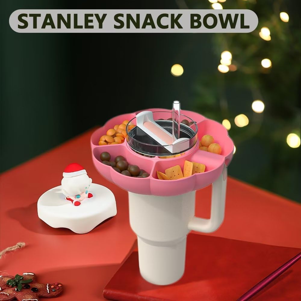 Stanley – Bandeja de aperitivos para vaso Stanley de 40 onzas con asa, accesorios de taza Stanley para Stanley Dupe de 40 onzas, soporte de anillo
