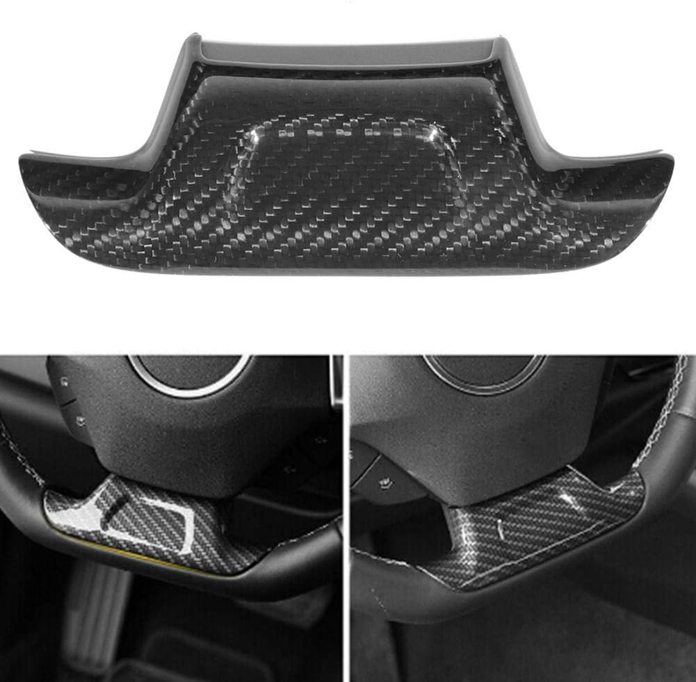 Funda de volante de fibra de carbono para Chevrolet Camaro ZL1 2017-2019 (sin agujero)