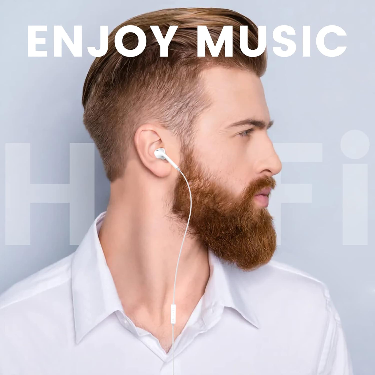 MOSWAG Auriculares intrauditivos, auriculares de medio oído con micrófono integrado control de volumen adecuado para IPad, Android, MP3, Samsung, la