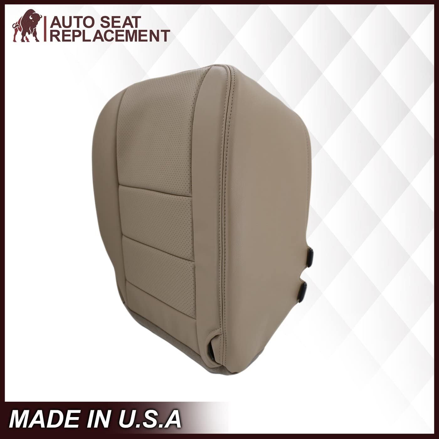 2002 2003 Ford F250 F350 Lariat Crew Cab Funda de asiento de cuero genuino de repuesto, con insertos perforados (parte inferior del pasajero, marrón