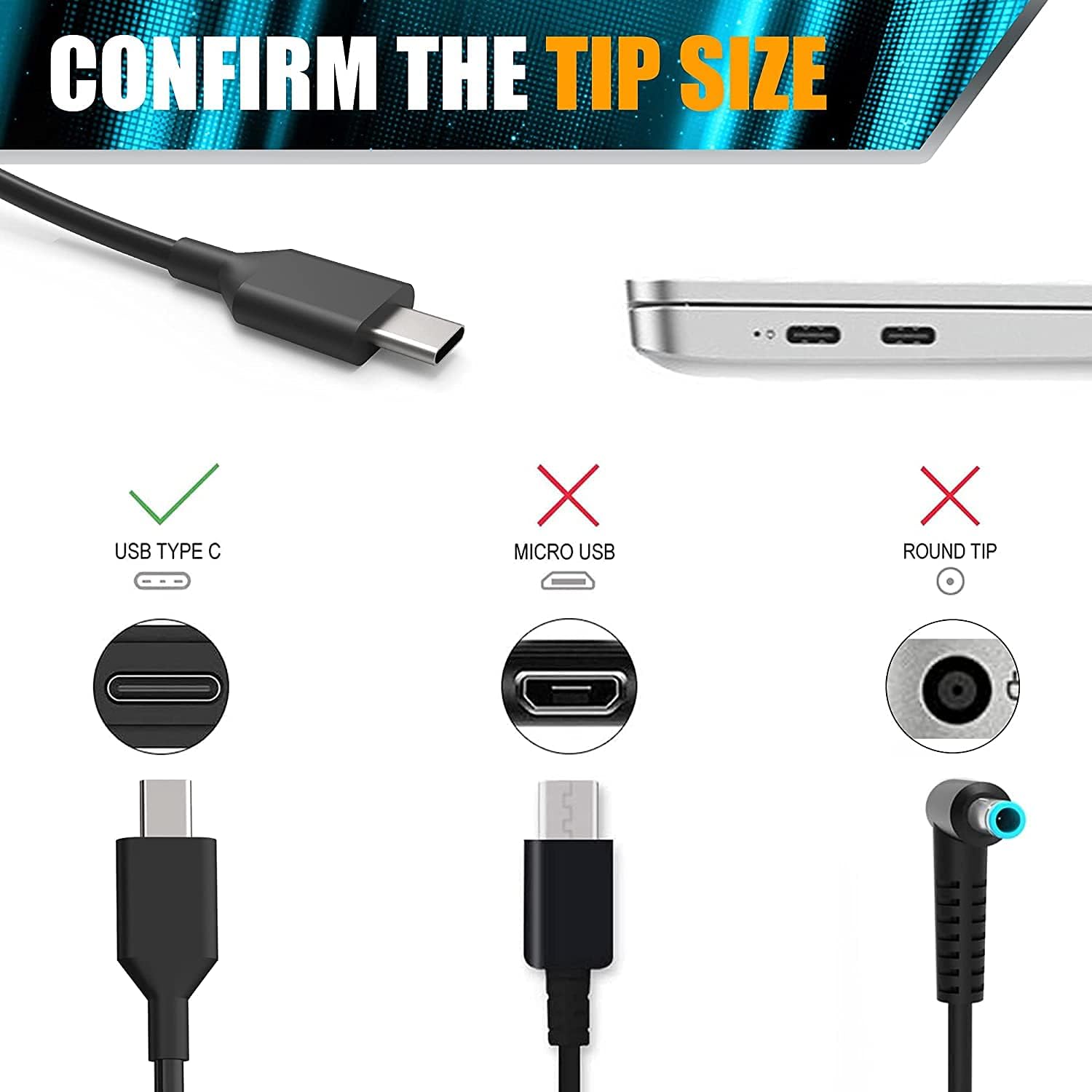 Galaxy Bang Cargador adaptador de CA para Lenovo 500e Gen 3, 82JB, 82JC, 82J3 500w Gen 3, 82J4 500w Gen 4, 82VQ, 82VR