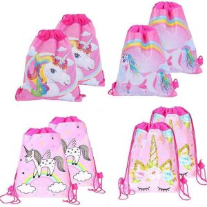 Bolsa de recuerdo de fiesta de unicornio, paquete de 8 mochilas con cordón de unicornio como bolsas de regalo de fiesta, bolsas de dulces para Bolsa de recuerdo de fiesta de unicornio, paquete de 8 mochilas con cordón de unicornio como bolsas de regalo de fiesta, bolsas de dulces para