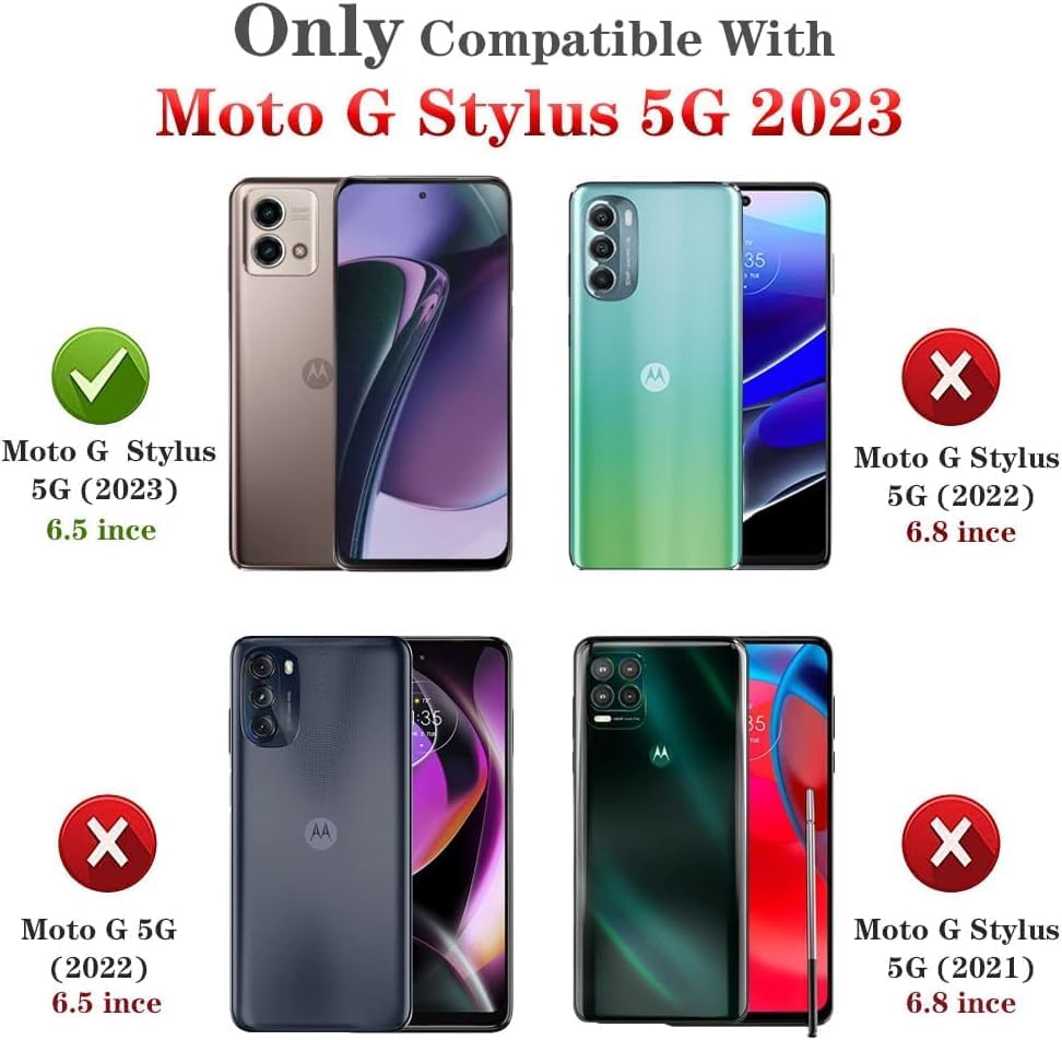 Funda para Moto G Stylus 5G 2023, Motorola G Stylus 5G 2023 con protector de pantalla HD, fundas protectoras de grado militar con anillo para Moto G