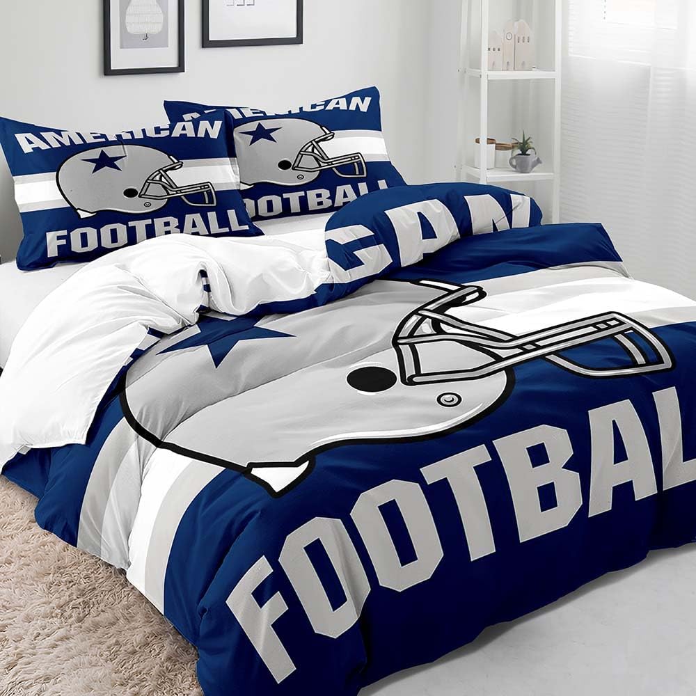 LUVIVIHOME Funda de edredón de fútbol de 2 piezas, juegos de ropa de cama individual, ropa de cama deportiva, ropa de cama para adolescentes, ropa