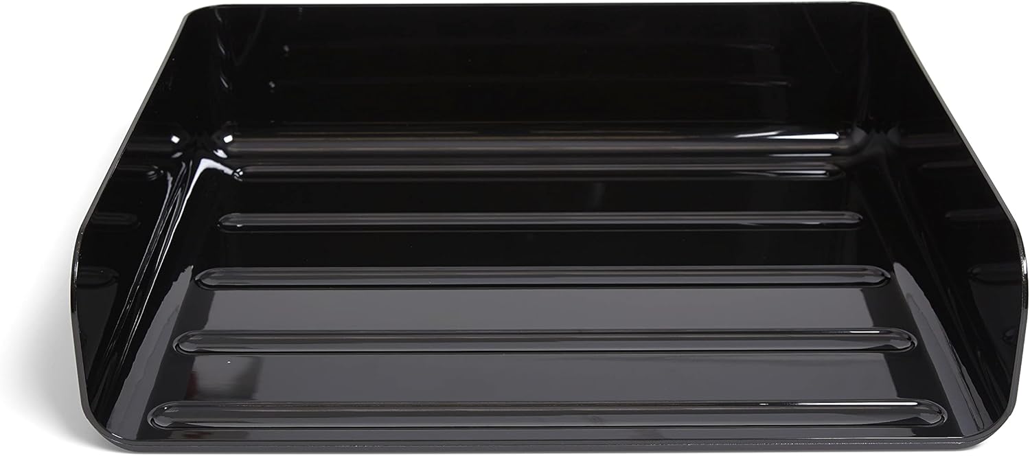 TRU RED Bandeja de letras de plástico apilable de carga lateral, negro, 4cartón (TR55327VS)