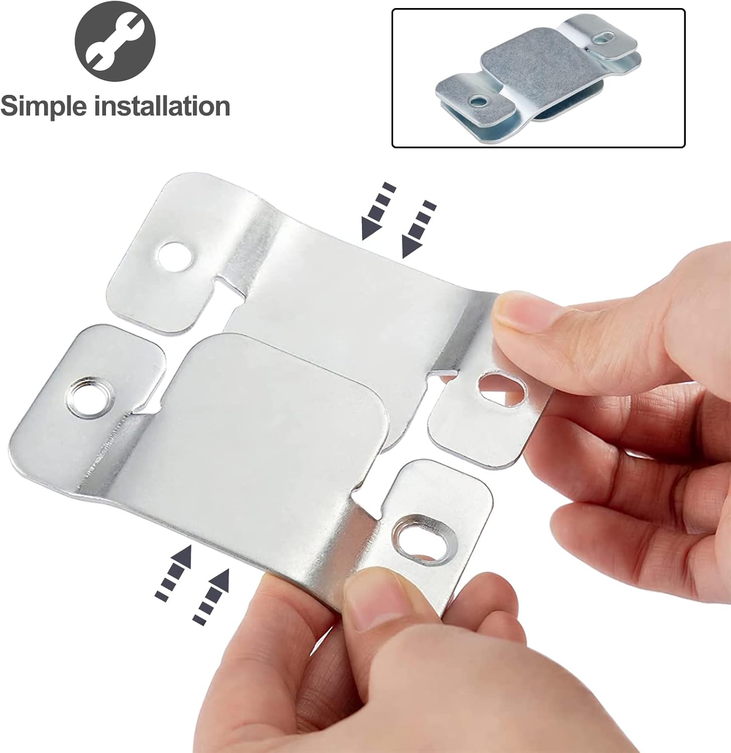 4 piezas de conectores seccionales de sofá de metal, conectores de sofá, conector de muebles entrelazados con 10 tornillos