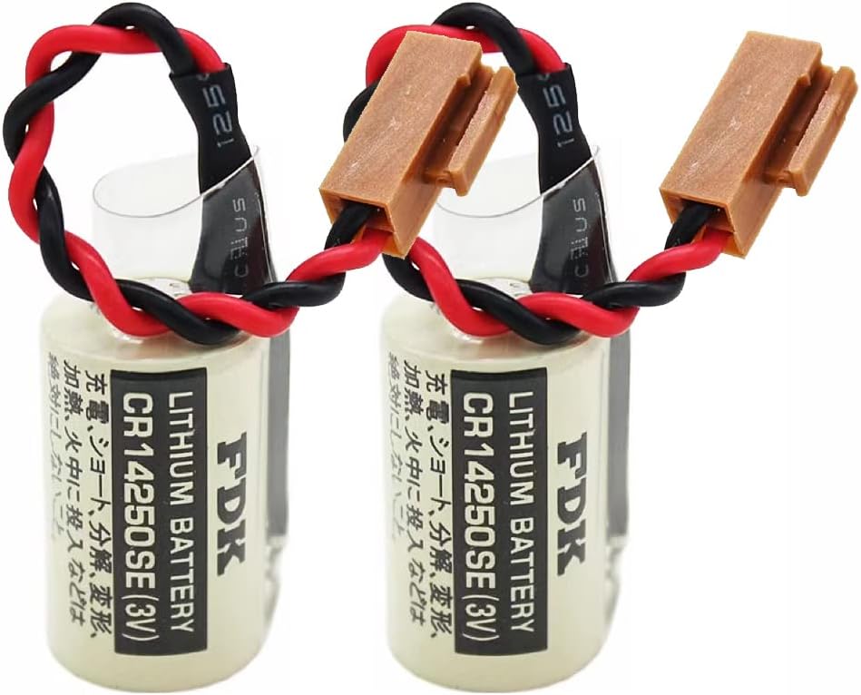2 piezas CR14250SE 3V PLC baterías de litio para Sanyo FDK 12AA PLC batería 1747-BA fuente de alimentación de reserva con enchufe marrón