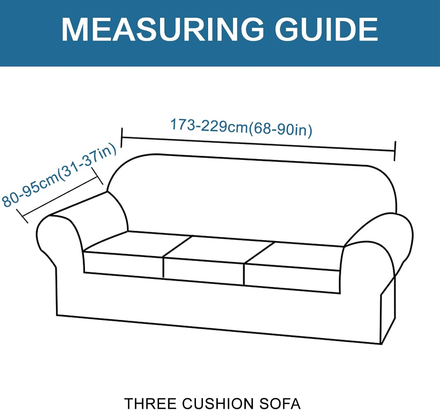 HAOYONG Fundas de sofá de 4 piezas para sofá de 3 cojines, fundas de alta elasticidad para sofás, fundas de cojín lavables, fundas de muebles, funda