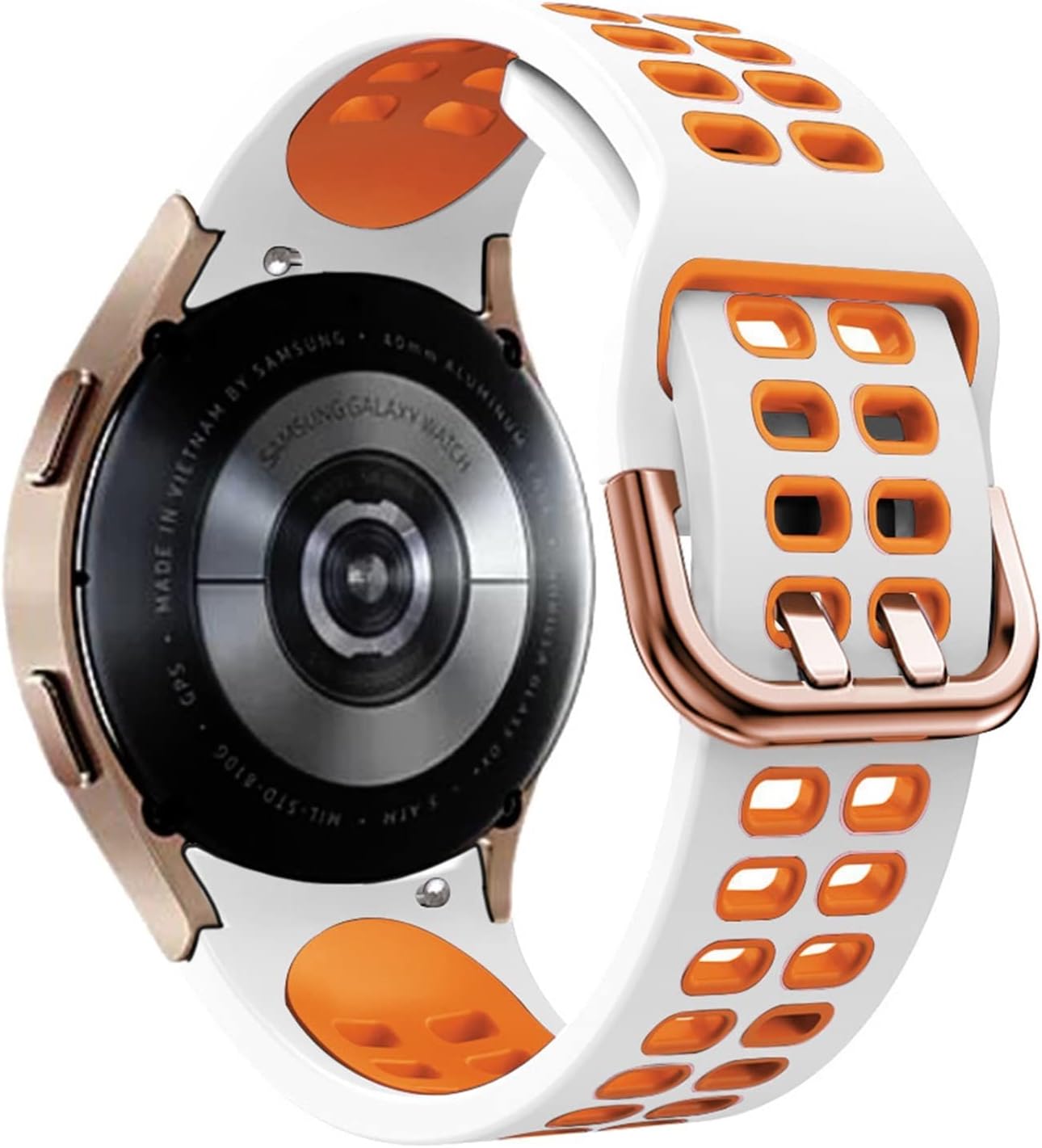 NEYENS Correa de silicona oficial de 0.787in para Samsung Galaxy Watch4 Classic 46 1.654in44 1.575in Smartwatch Ridge Sport Bracelet Correa de reloj