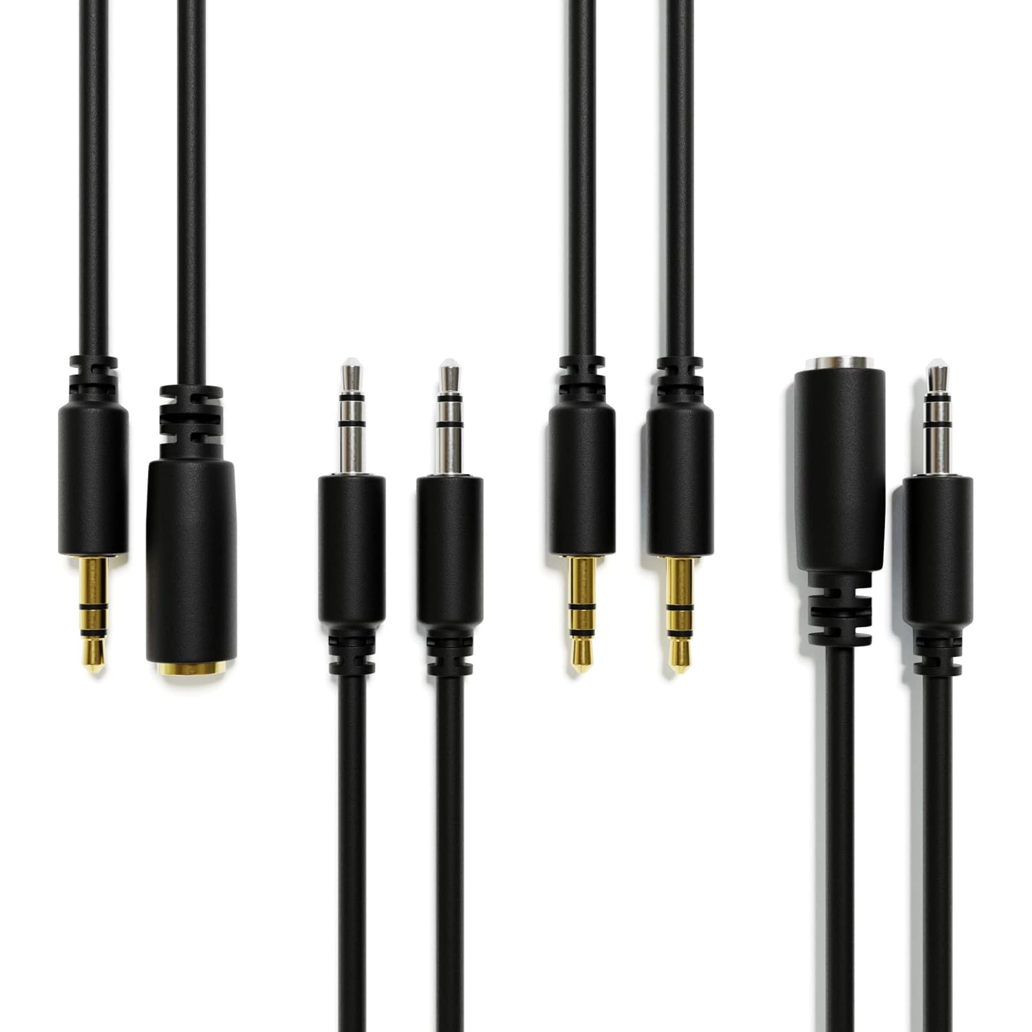 Cables de extensión AUX de audio – Mini Jack estéreo TRS 0.138 in 18″ niquelado  macho a macho  500 cm – 196.85″