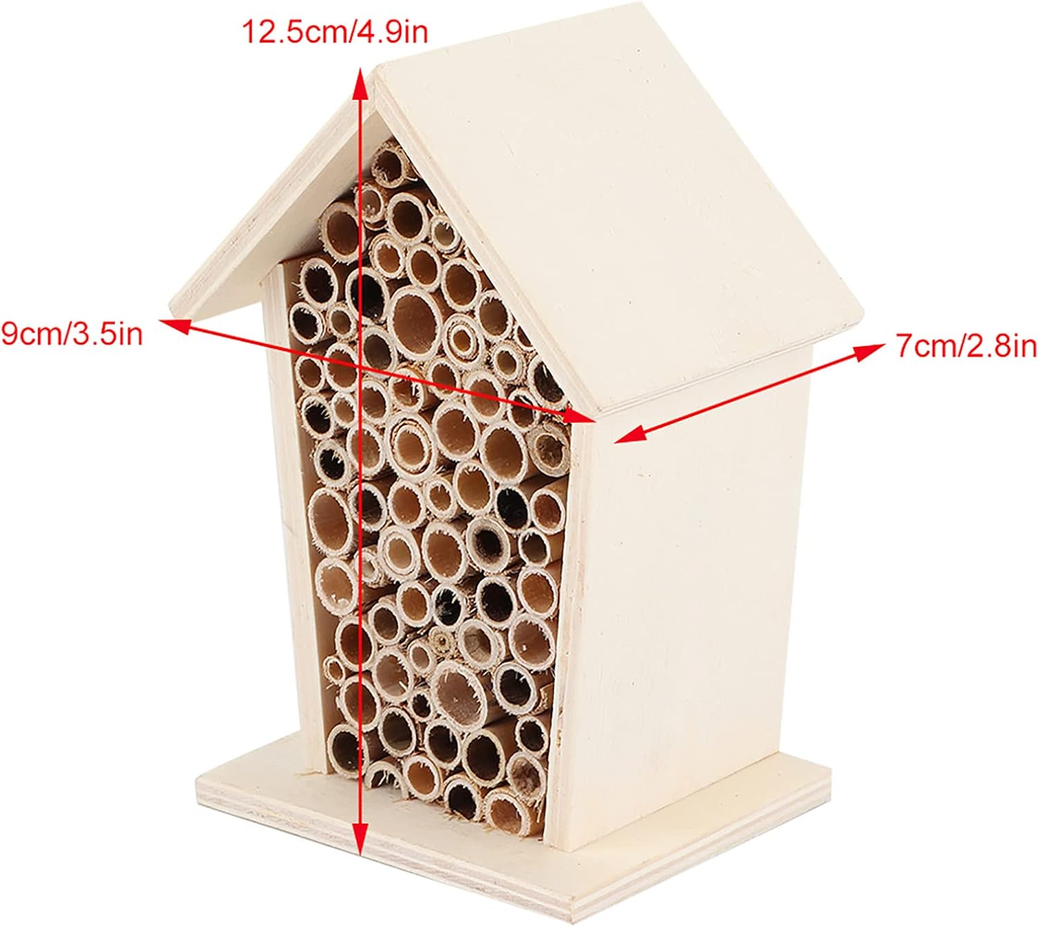 Fydun Caja de anidación de madera de la casa de la abeja de madera para la decoración del jardín al aire libre de madera de la casa de la abeja