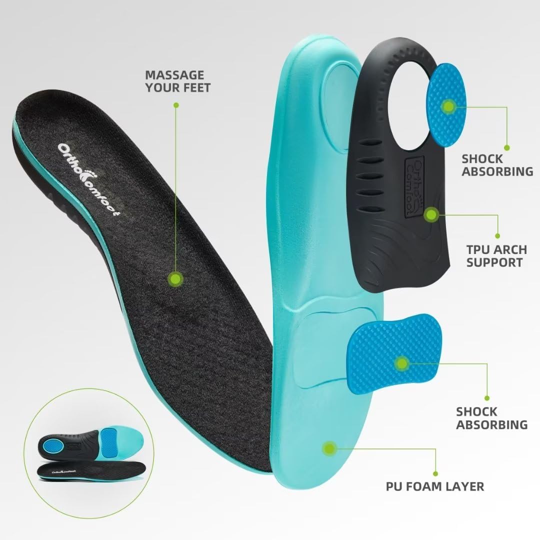 OrthoComfoot Zapatos deportivos ortopédicos ultraligeros para mujer, con soporte de arco con cordones para alivio de la fascitis plantar, tenis